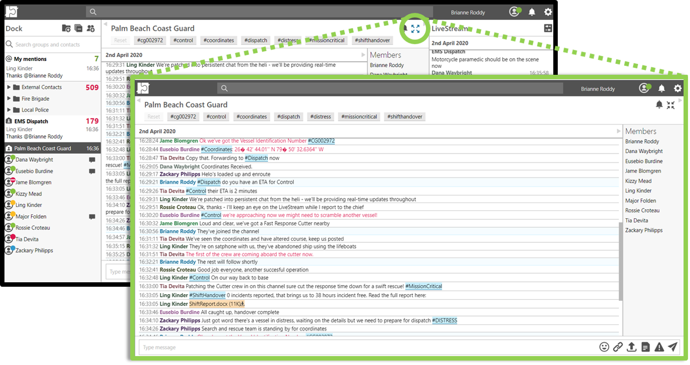 Focus Conversation View for Persistent Chat